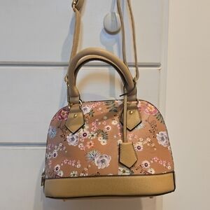 Floral Tan Handbag
